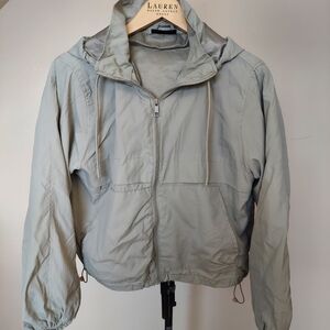 Cuidado Con El Perro Green windbreaker Size XL Pockets Cinch Waist